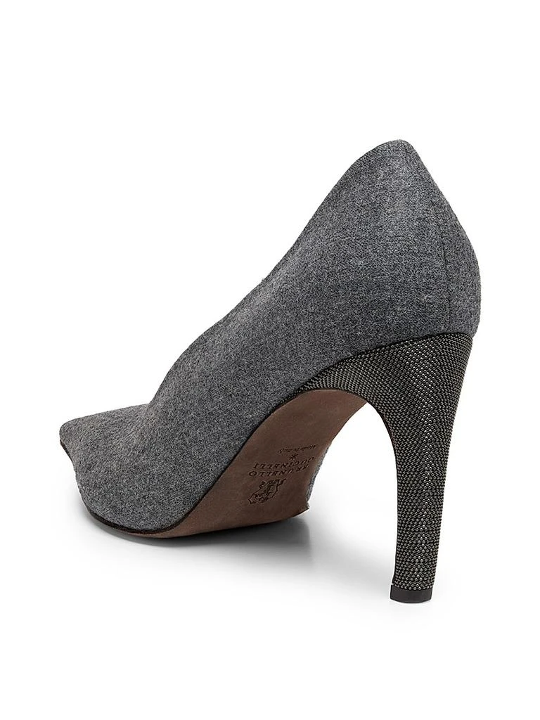 Brunello Cucinelli 75MM Virgin Wool Pumps 3