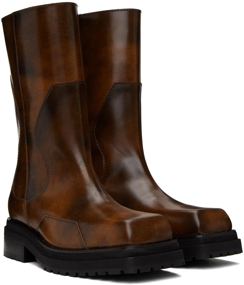Eckhaus Latta Brown Stacked Boots 4