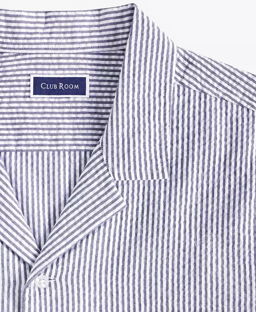Club Room Men's Short Sleeve Striped Seersucker Button-Front Camp Shirt, Exclusively at Macy's 5