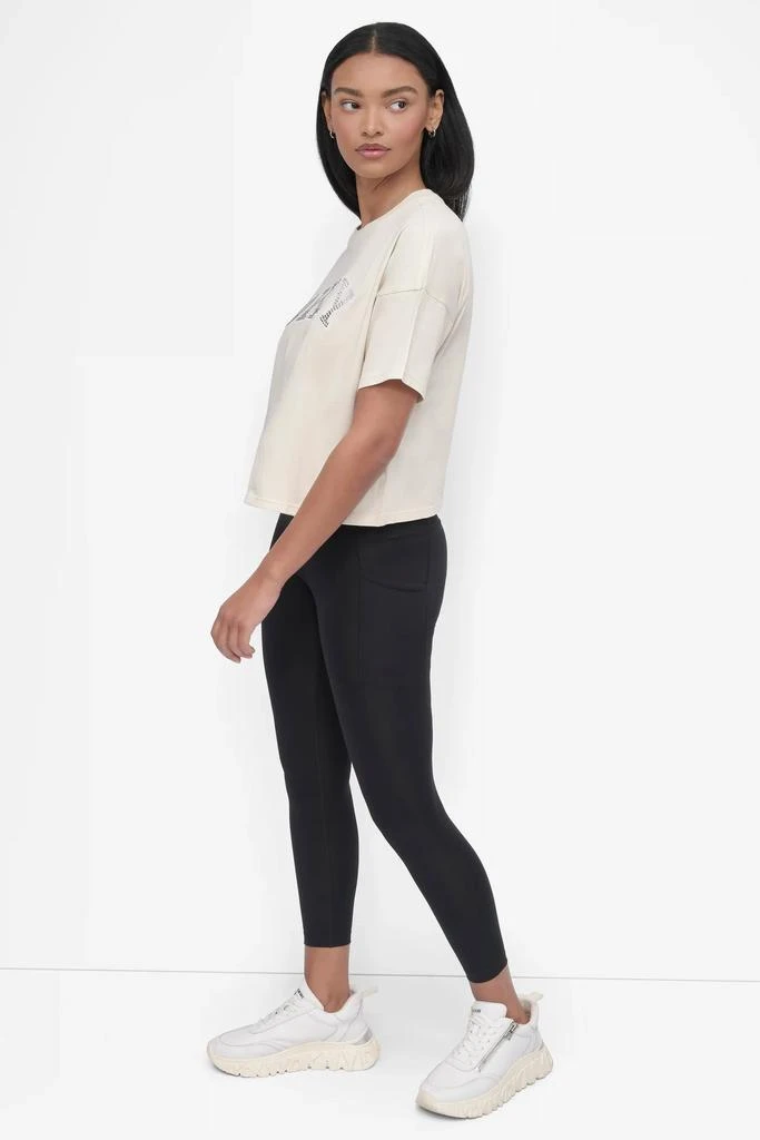 DKNY CROPPED OMBRÉ CRYSTAL LOGO TEE 3