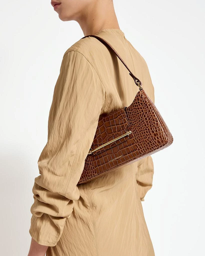 Strathberry Multrees Omni Zipped Soft Embossed Croc Shoulder Bag 3