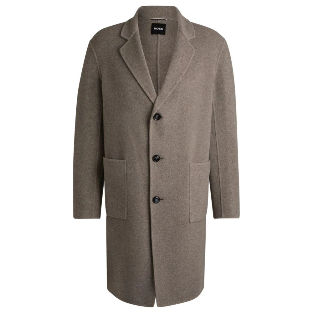 Hugo Boss Relaxed-fit coat in a micro-patterned wool blend 1