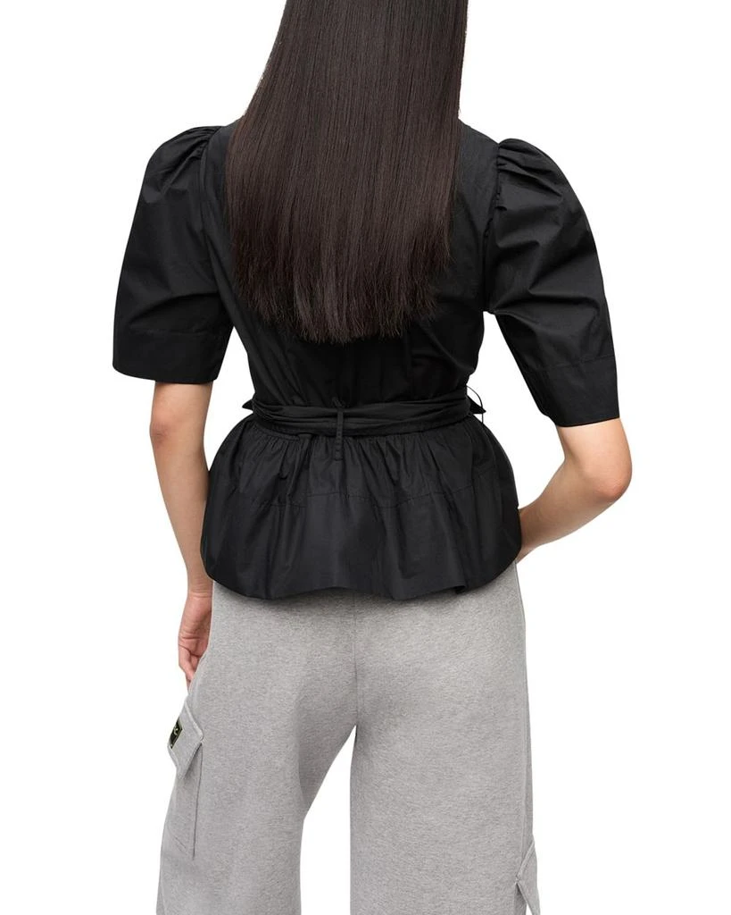 Ganni Tie Front Peplum Top 3