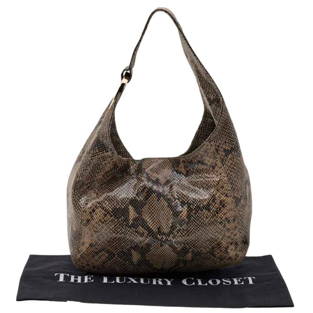 Michael Kors MICHAEL Michael Kors Brown Python Embossed Leather Hobo 9