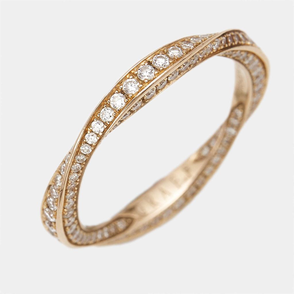 Graff Graff Sprial Pave Diamond 18k Rose Gold Ring Size 49