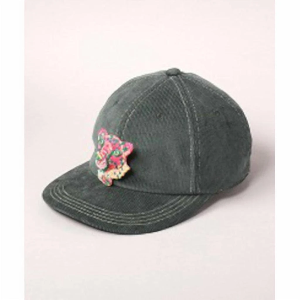 CA4LA Woven Baseball Hat With Cheetah Patch In Green 1