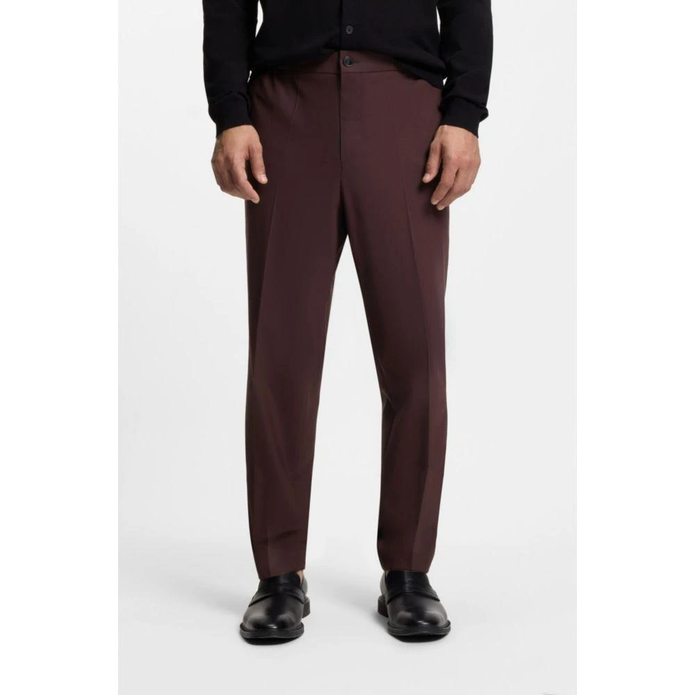 Hugo Boss Slim-fit trousers in wool-blend poplin 3