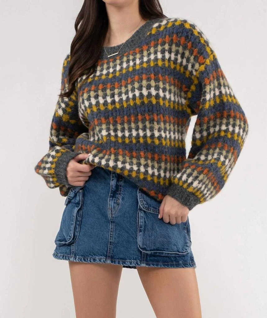Blu Pepper Blu Pepper - Multicolor Crew Knit Sweater -PLUS 1