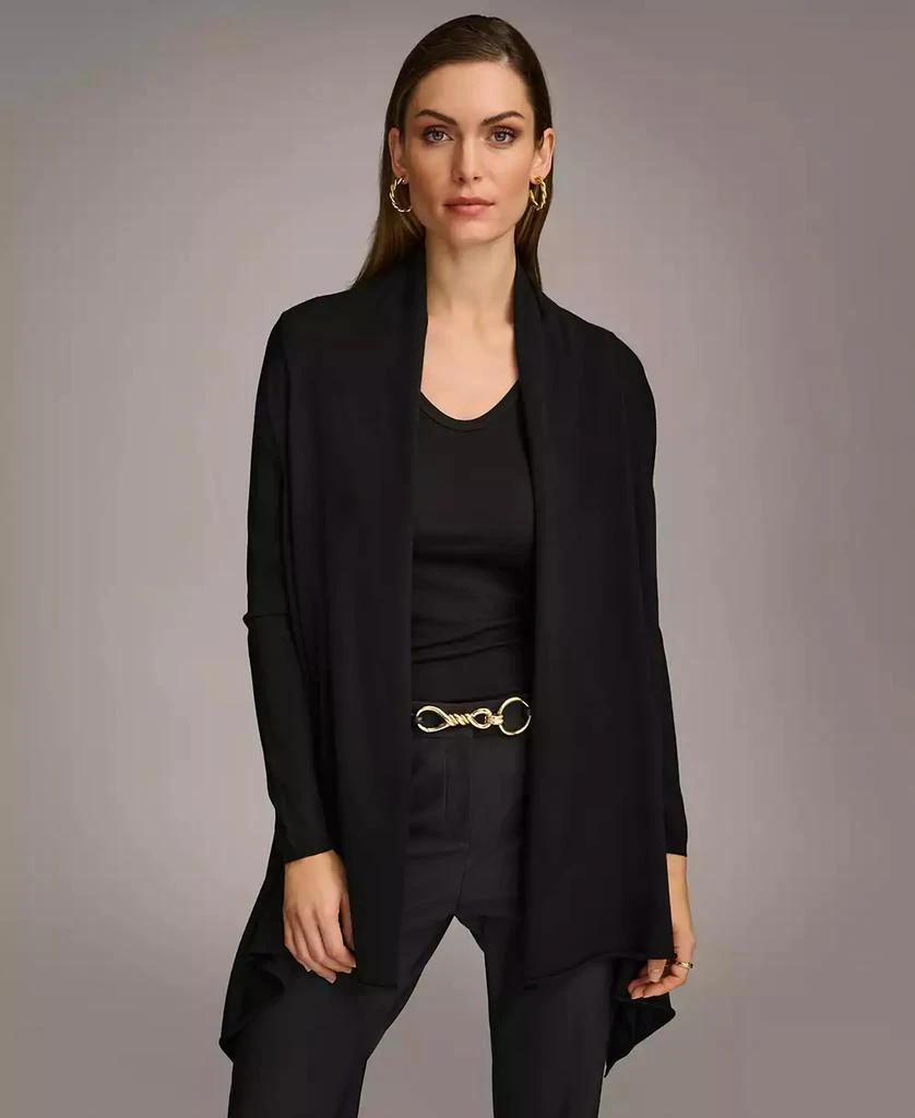 Donna Karan Women
s Long-Sleeve Drape-Front Cardigan