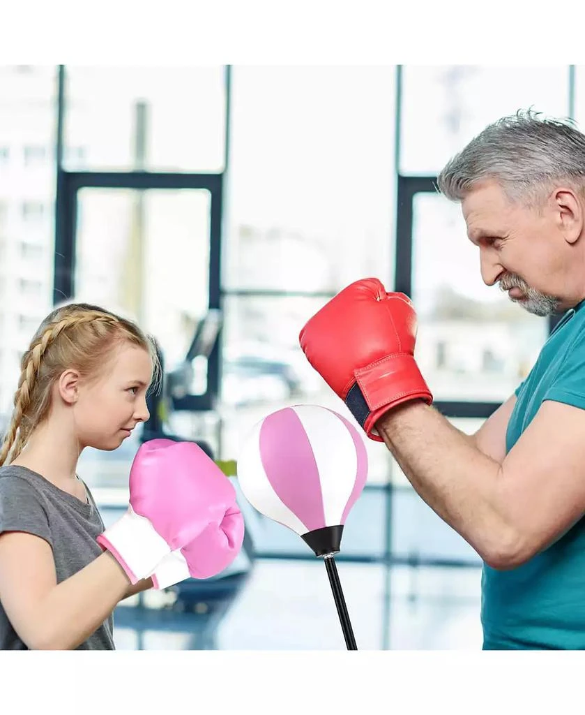 Costway Kids Punching Bag Toy Set Adjustable Stand Boxing Glove Speed Ball with Pump 3