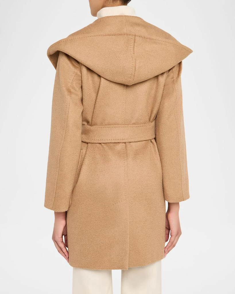 Shop Rialto Camel Hair Belted Short Hooded Coat on Sale at