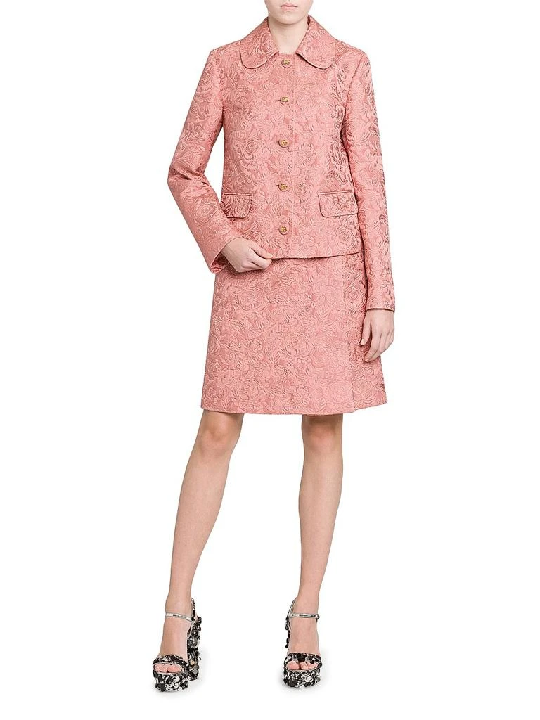 Dolce
Gabbana Floral Jacquard A-Line Midi-Skirt 2