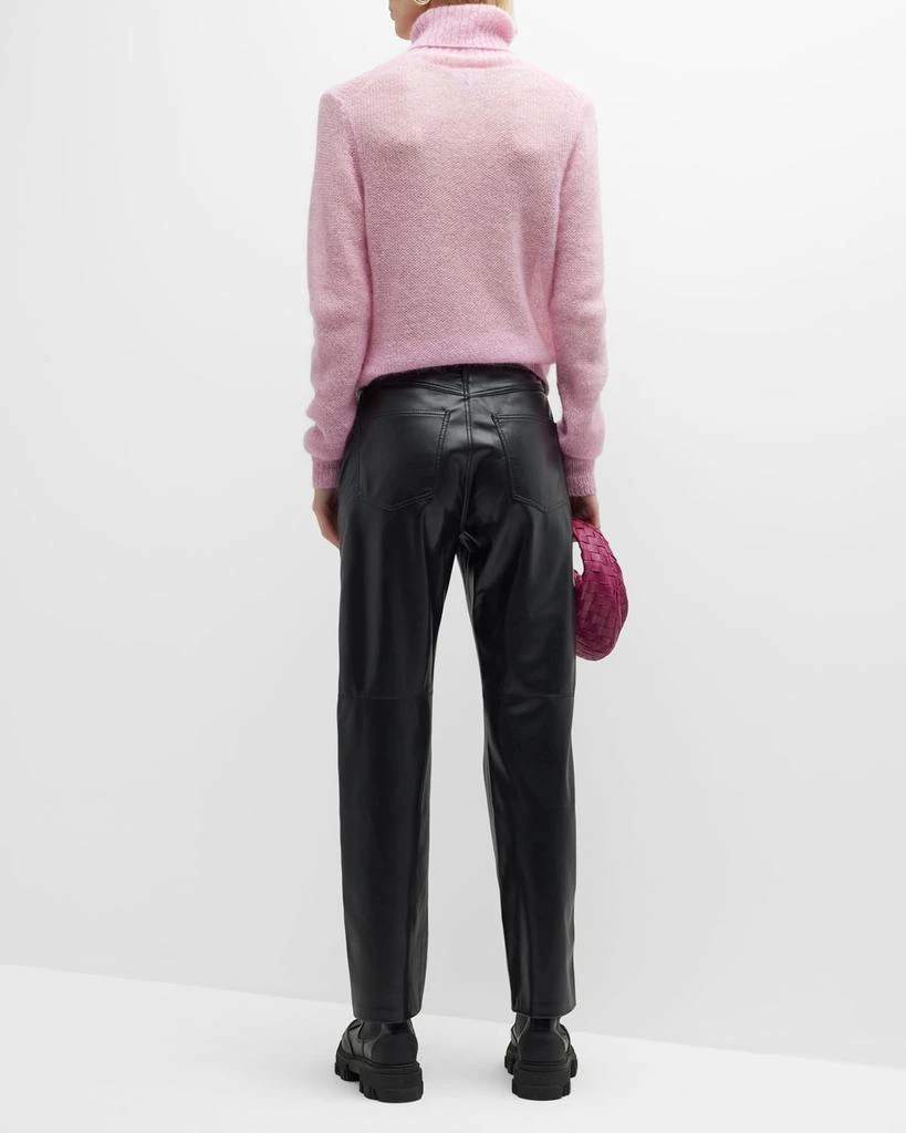 Nanushka Vinni Mid-Rise Straight Leather Ankle Pants 4