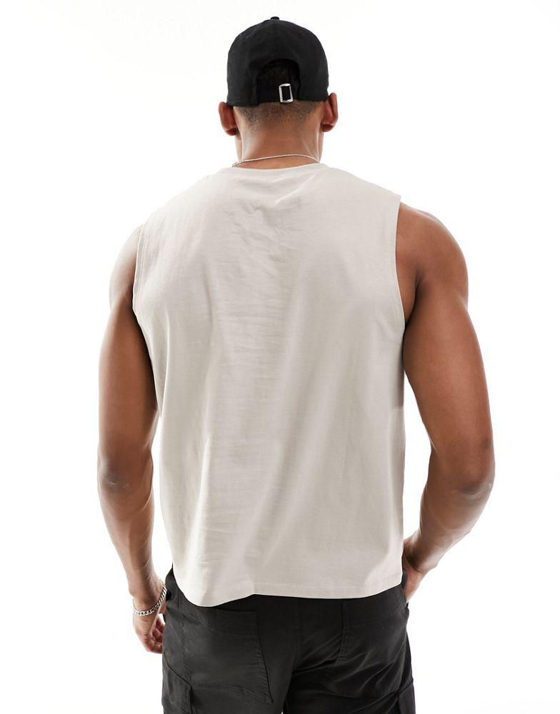 ASOS ASOS DESIGN boxy tank in stone