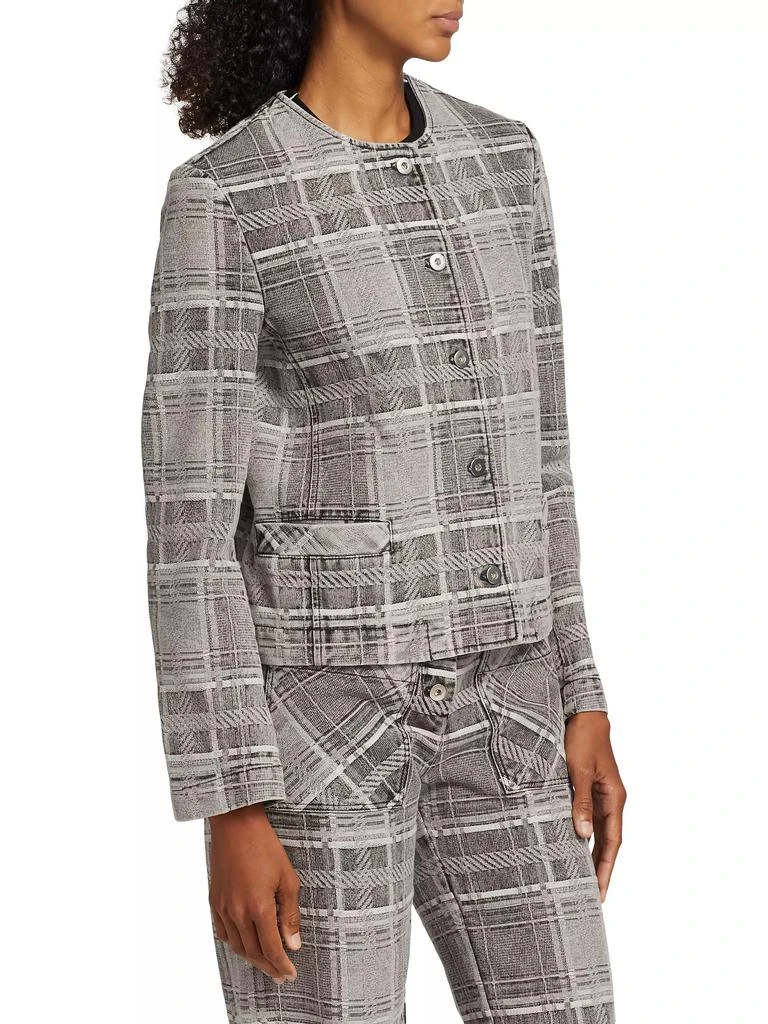 Rosetta Getty Denim Plaid Jacket 4