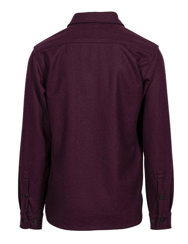 Schott Men's Cpo Wool Shirt In Eggplant