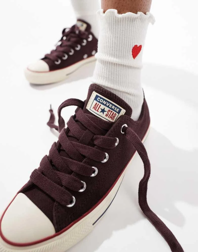 Converse Converse Chuck Taylor All Star Ox trainers in burgundy with trim 5
