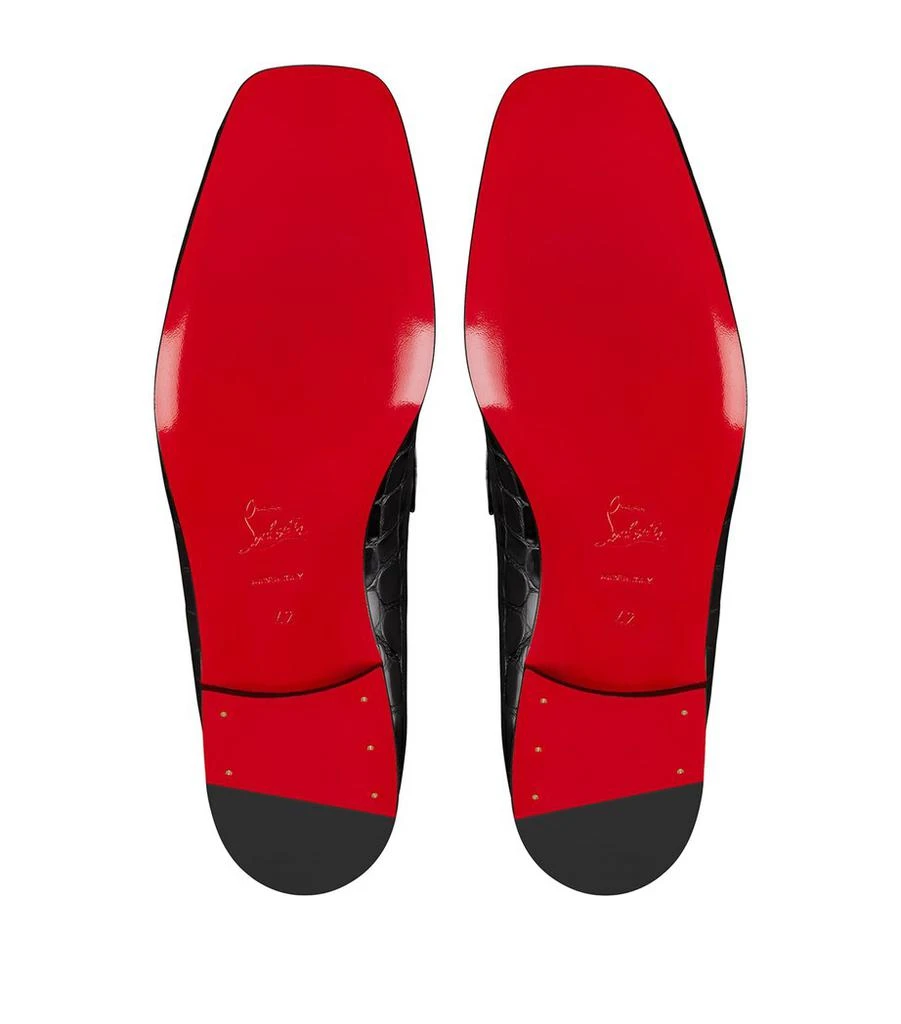 Christian Louboutin MJ Moc Croc-Embossed Leather Loafers 4