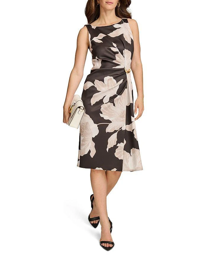 knee length dresses for ladies Floral Sleeveless V Neck Sheath Dress | Sheath Dress main image 1