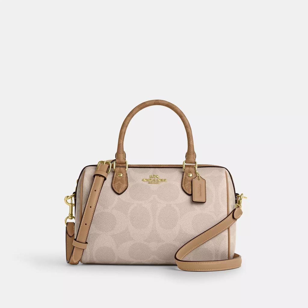 Coach Rowan Satchel Bag In Blocked Signature Canvas