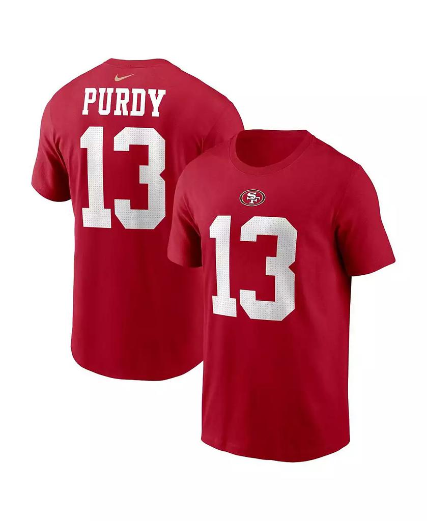 NIKE Men's Brock Purdy Scarlet San Francisco 49ers Player Name and Number T-shirt