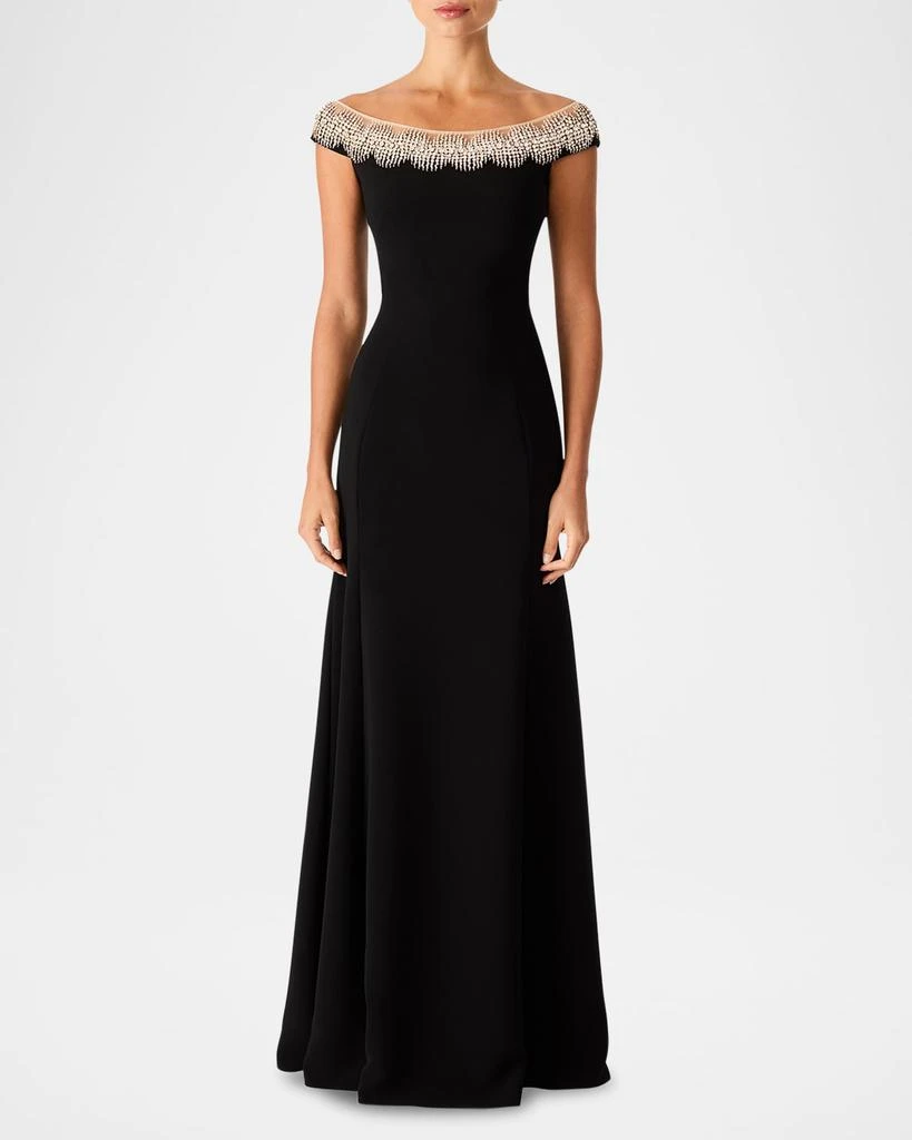Jenny Packham Azalea Crystal Off-The-Shoulder Gown 2