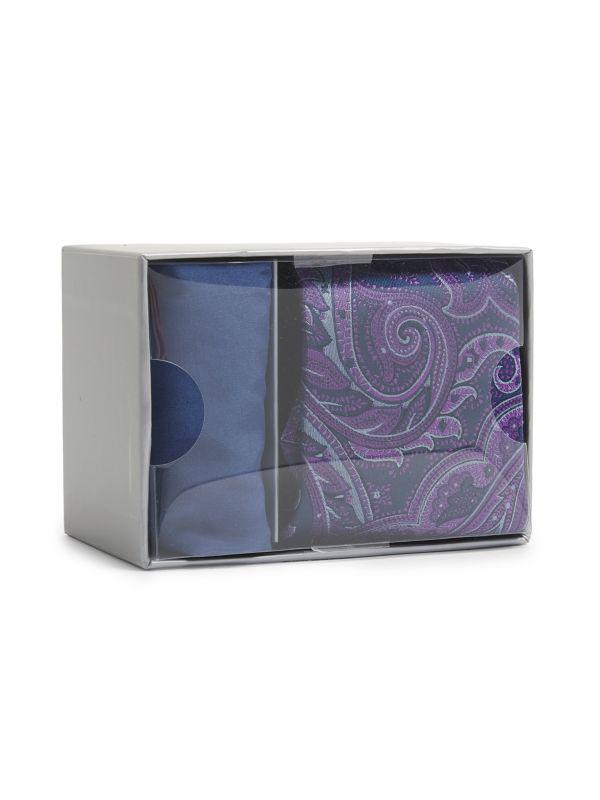 Hickey Freeman ​2-Piece Paisley Silk Tie & Pocket Square Set