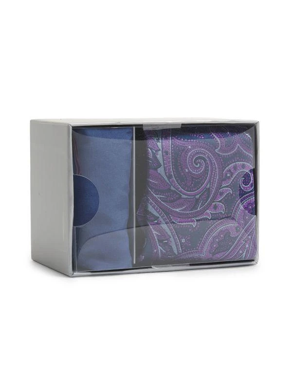 Hickey Freeman ​2-Piece Paisley Silk Tie & Pocket Square Set 2