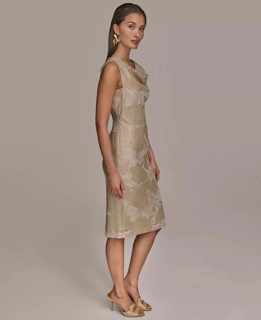 Donna Karan Women's Sequined Cowlneck Sheath Dress 4