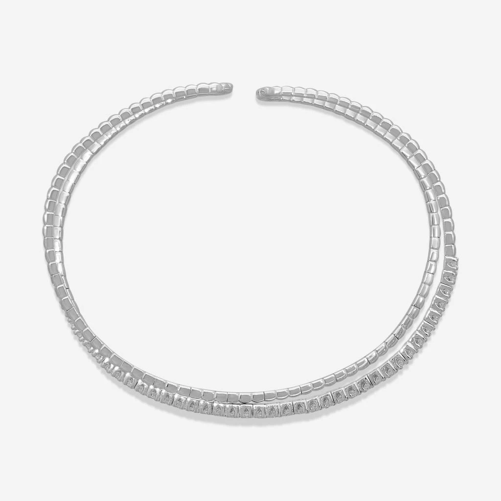Mémoire Mémoire 18K White Gold Diamond Open Flex Crisscross Bangle Bracelet FGFX10857458W72000 3