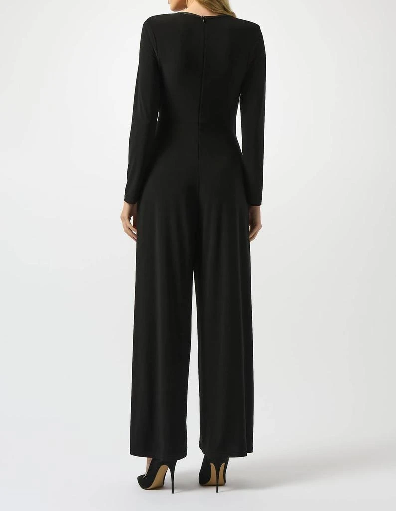 JOSEPH RIBKOFF Joseph Ribkoff - Faux Leather Trim Wrap Jumpsuit 2