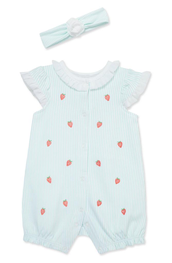 Little Me Strawberry Romper & Headband Set