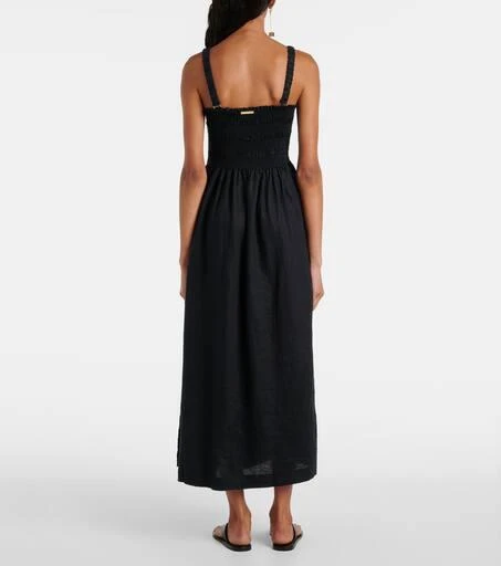 Heidi Klein La Bocana shirred linen midi dress 3