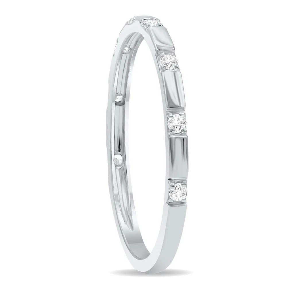 SSELECTS Women's 1/10 Carat Tw Thin Diamond Wedding Or Fashion Band In 10K White Gold 2
