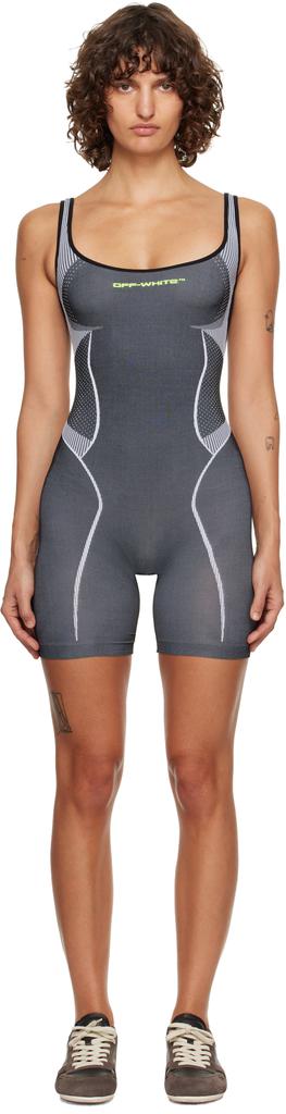 Off-White Gray Race Logo Arrow Seamless Jumpsuit