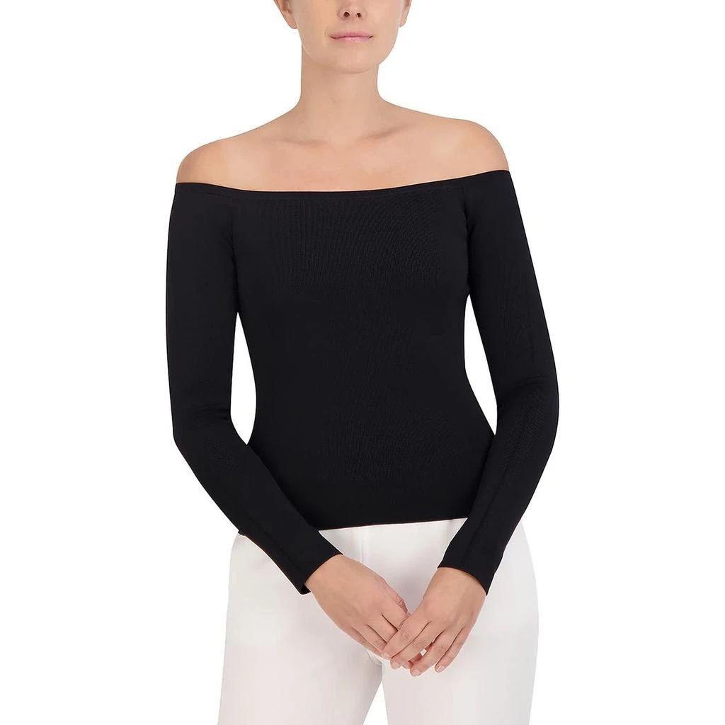 BCBG Womens Ribbed Stretch Off The Shoulder 3