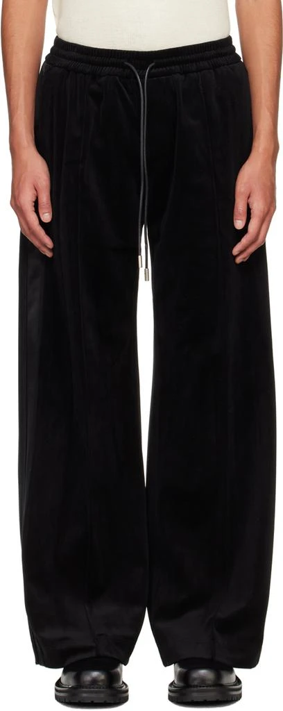 System Black Velvet Tuxedo Sweatpants 1
