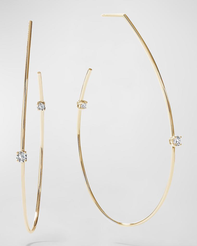 LANA Flawless 14K Gold Solo Diamond Teardrop Hoop Earrings