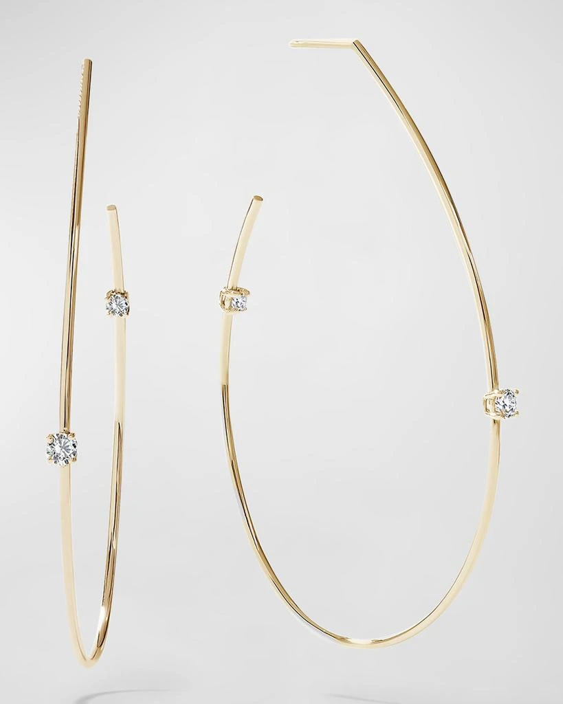 LANA Flawless 14K Gold Solo Diamond Teardrop Hoop Earrings 1