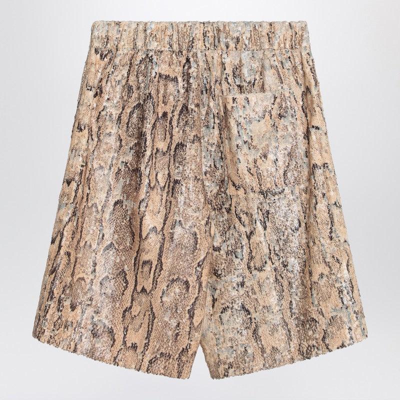 Dries Van Noten Women's Bermuda Shorts With Snake-Effect Sequins