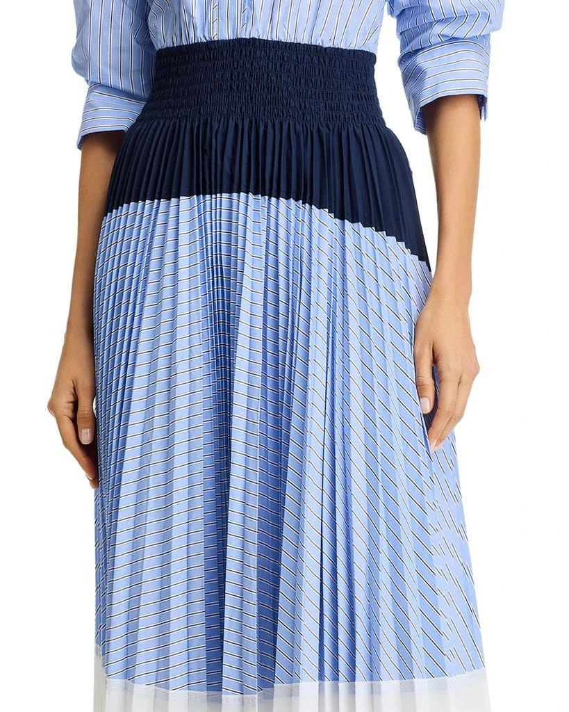 SIMKHAI Jenella Color Blocked Pleated Poplin Dress 2