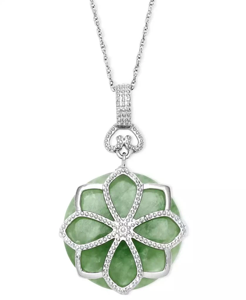 Macy
s Dyed Jade Flower Pendant (21 ct. t.w.) Set in Sterling Silver