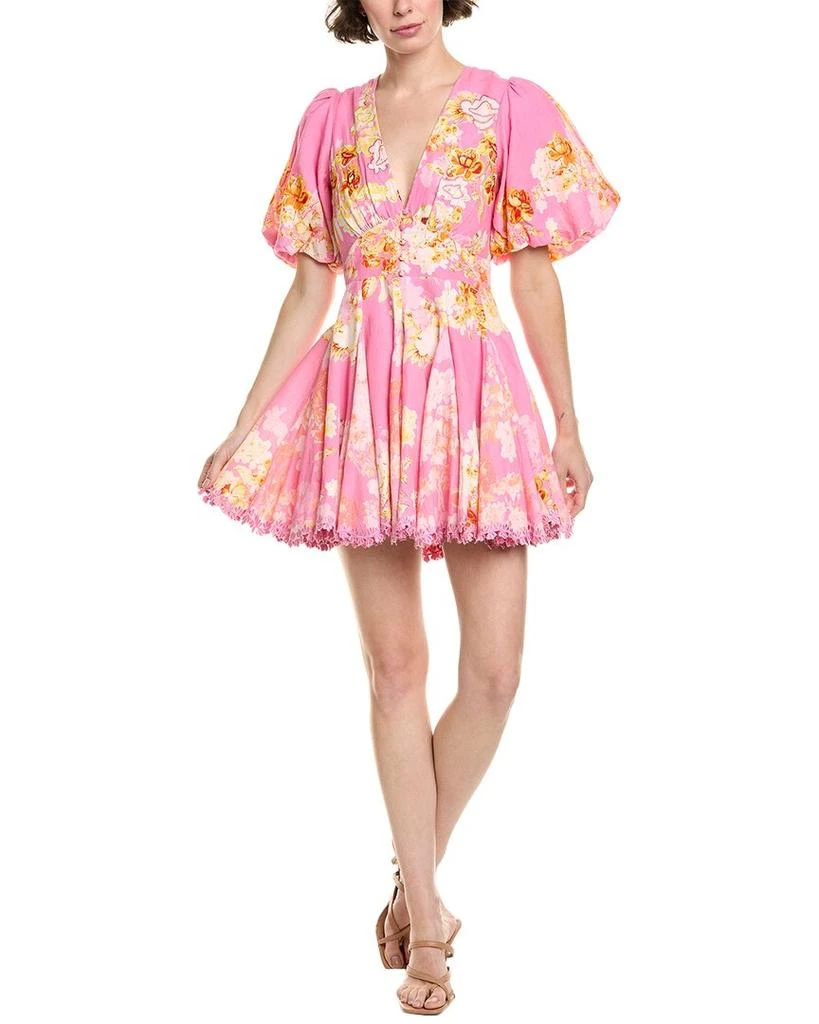 Hemant & Nandita Auril Linen-Blend Mini Dress 1