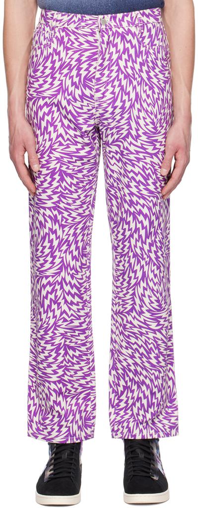 Double Rainbouu Purple & White She's Electric Trousers