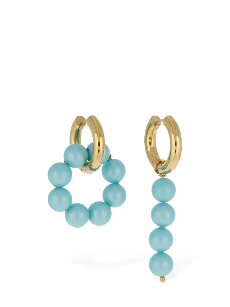 Timeless Pearly Beaded Charm Mismatched Earrings 4