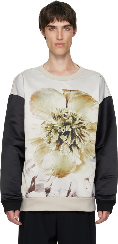 Dries Van Noten Off-White 
Black Paneled Sweatshirt 1