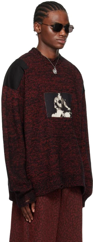 LU'U DAN Red & Black Shoulder Patch Sweater 2