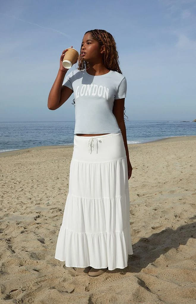John Galt White Lizzy Maxi Skirt 2