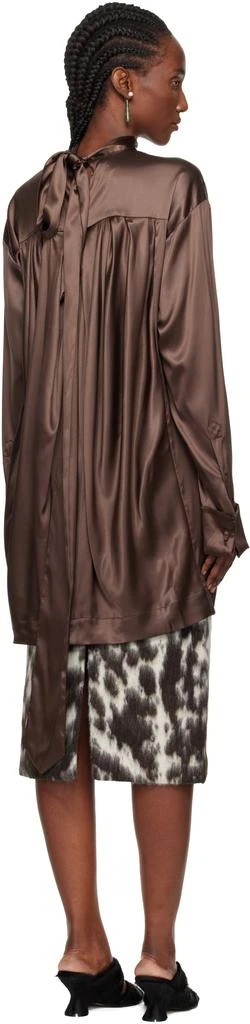 Dries Van Noten Brown Pussy-Bow Blouse 3