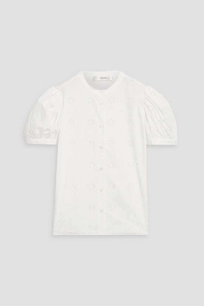 FRAME Broderie anglaise cotton top